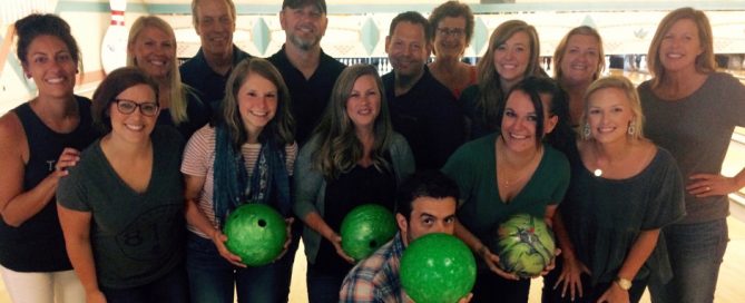 ColinKurtis employees at bowling alley