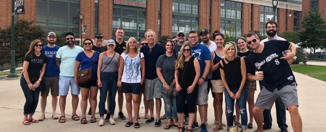 team members at miller park