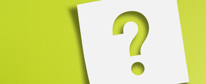 white question mark on lime green background